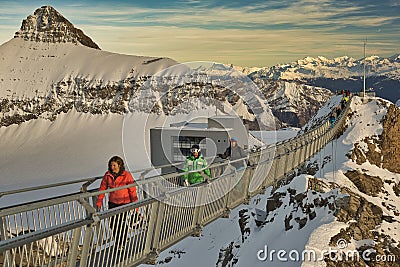 Switzerland Canton of Vaud Col de Pillon Glacier 3000, Diableret Editorial Stock Photo