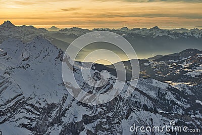 Switzerland Canton of Vaud Col de Pillon Glacier 3000, Diableret Stock Photo