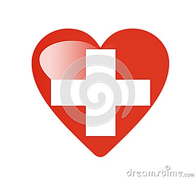 Switzerland 3D heart shaped flag Stock Photo