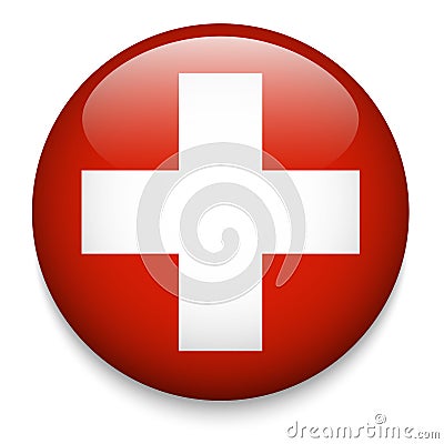 SWITZERLAND flag button Stock Photo