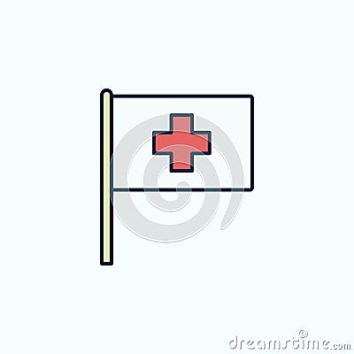 Switzerland flag 2 colored line icon. Simple colored element illustration. Switzerland outline symbol design from flags set on Cartoon Illustration