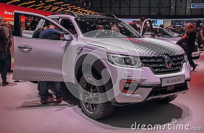 Switzerland; Geneva; March 9, 2019; Renault Alaskan ICE edition; The 89th International Motor Show in Geneva from 7th to 17th of Editorial Stock Photo