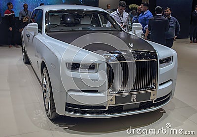 Switzerland; Geneva; March 9, 2019; Rolls-Royce Phantom Tranquillity; The 89th International Motor Show in Geneva from 7th to 17th Editorial Stock Photo