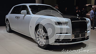 Switzerland; Geneva; March 11, 2019; Rolls-Royce Phantom Tranquillity; The 89th International Motor Show in Geneva from 7th to Editorial Stock Photo