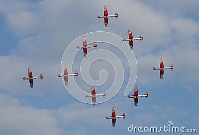 Switzerland: Patrouille-Suisse Air-show over ZÃ¼rich-City Editorial Stock Photo