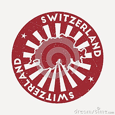 Switzerland stamp. Vector Illustration