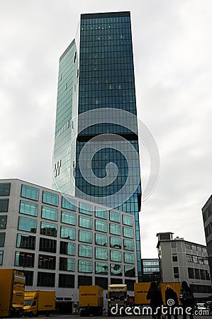 Switzerland: On top of the Prime Tower in ZÃ¼rich City is the restaurant Clouds Editorial Stock Photo