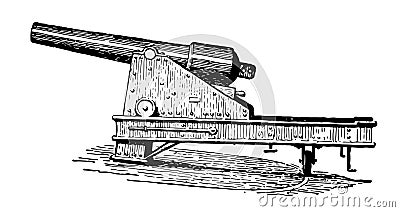 Swivel Cannon, vintage illustration Vector Illustration