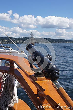 Swivel gun on deck Stock Photo