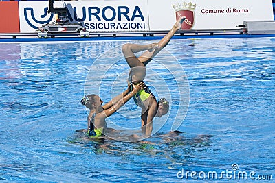 SWM: World Championship women's team sychronised swimming Editorial Stock Photo
