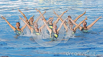 SWM: World Championship women's team sychronised swimming Editorial Stock Photo