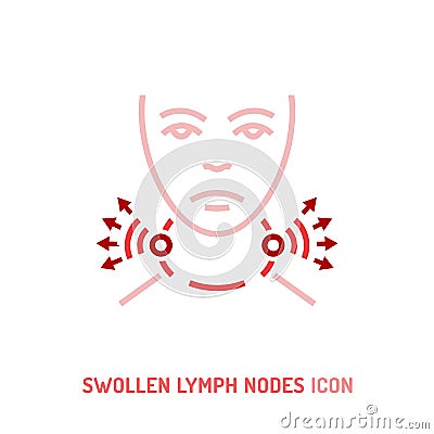 Swollen lymph nodes icon. Editable vector illustration Vector Illustration