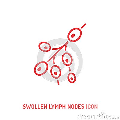 Swollen lymph nodes icon. Editable vector illustration Vector Illustration