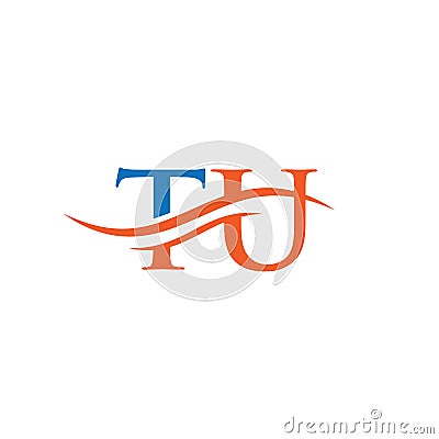 Swoosh Letter TU Logo Design for business and company identity. Water Wave TU Logo with modern trendy Vector Illustration