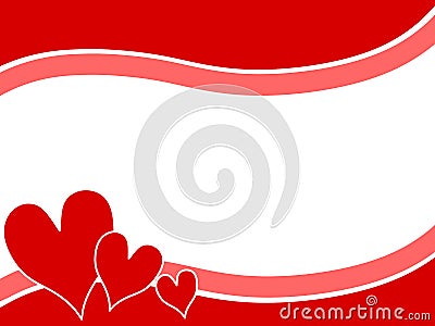 Swoosh Valentine Hearts Border Background 2 Stock Photo