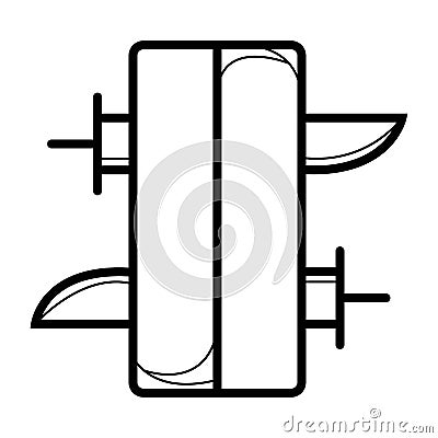 Sword box icon Cartoon Illustration