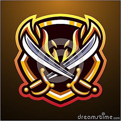 Sword esport esport logo desain Vector Illustration