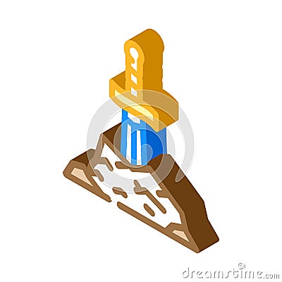 sword fairy tale isometric icon vector illustration Vector Illustration