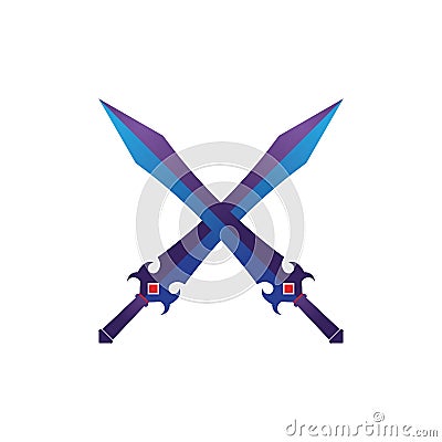 Sword game item vector symbol logo template Vector Illustration
