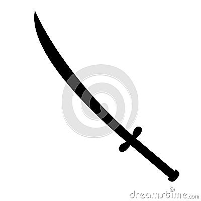 Sword icon. Label of fantasy and medieval weapon. Simple style. Vector Illustration