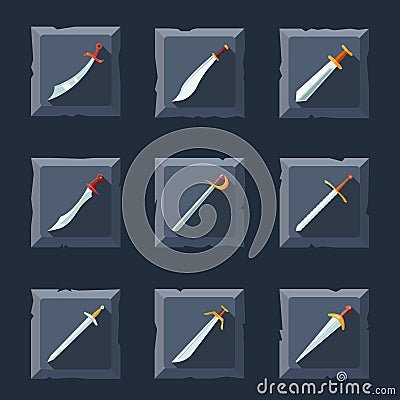 Sword icon set Vector Illustration