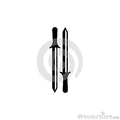 Sword logo template vector Cartoon Illustration