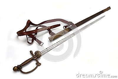 Sword (rapier) of Austria-Hungary railway official Stock Photo