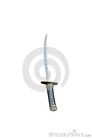 Sword steel blade samurai ancient isolated on white background Stock Photo