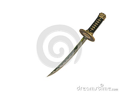 Sword steel blade samurai ancient isolated on white background and clipping path Stock Photo