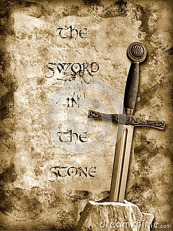 Sword in the stone Stock Photo