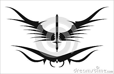 Sword and wing Vector Illustration