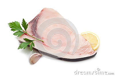 Swordfish with lemon Stock Photo