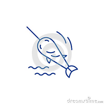 Swordfish line icon concept. Swordfish flat vector symbol, sign, outline illustration. Vector Illustration