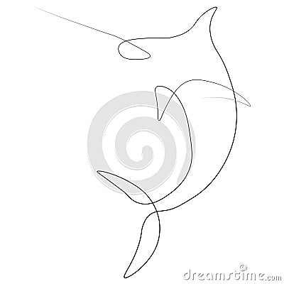 Swordfish one line Vector Illustration