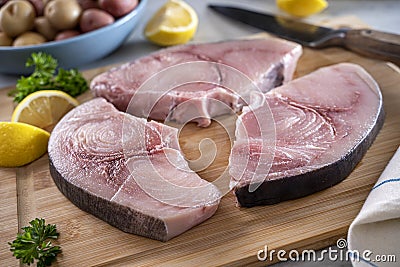 Swordfish Steaks Stock Photo