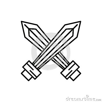 Swords warrior crossed isolated icon Vector Illustration