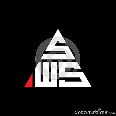 SWS triangle letter logo design with triangle shape. SWS triangle logo design monogram. SWS triangle vector logo template with red Vector Illustration