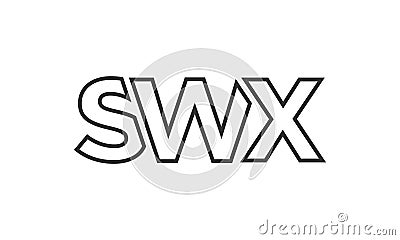 SWX logo design template with strong and modern bold text. Initial based vector logotype featuring simple and minimal typography. Vector Illustration