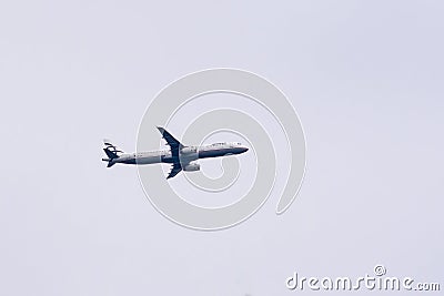 Airbus A321-231 from Aegean Airlines in flight Editorial Stock Photo