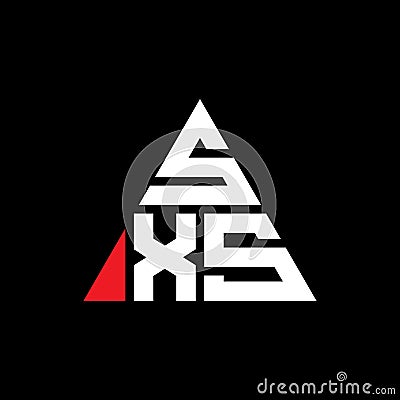 SXS triangle letter logo design with triangle shape. SXS triangle logo design monogram. SXS triangle vector logo template with red Vector Illustration