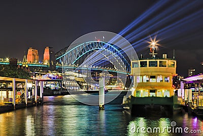 Sy Vivid 17 Circ Ferry Bridge Beams Stock Photo