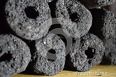 Syberian tube coal Stock Photo