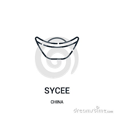 sycee icon vector from china collection. Thin line sycee outline icon vector illustration. Linear symbol for use on web and mobile Vector Illustration