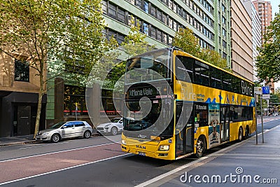 Mona Vale B-Line bus in Sydney CBD Editorial Stock Photo