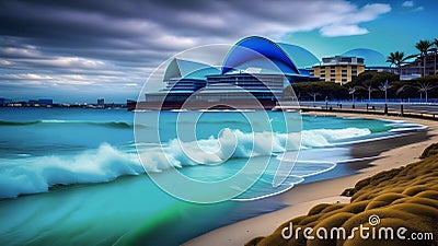 Sydney, Australia. Bondi Beach, overlooking the Sydney Opera House Stock Photo