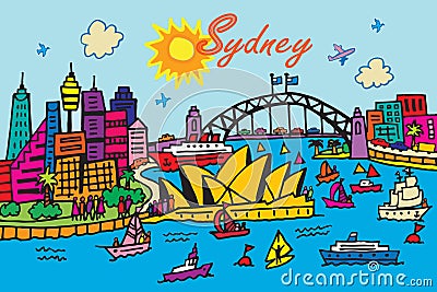 Sydney, Australia. Vector Illustration