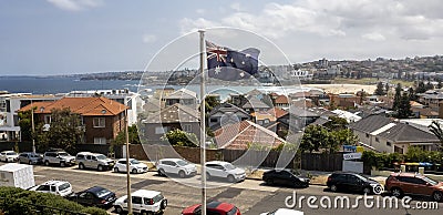 Elevated view of a typical coastal suburb on a sunny day Editorial Stock Photo