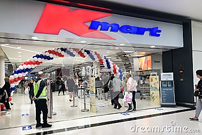 Entrance to Kmart retail store. Opening new Kmart at Miranda Westfield Editorial Stock Photo