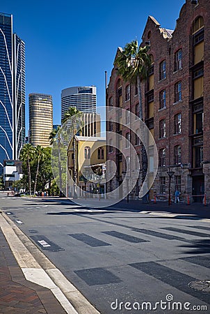 Sydney, Australia, February 23rd, 2023, view of square near Circular Quay area Editorial Stock Photo