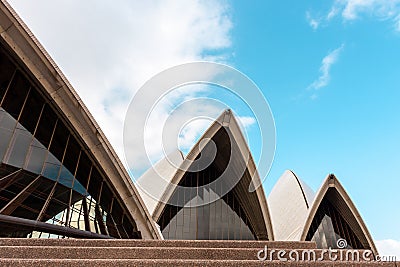 Sydney, Australia - January 12, 2009: Fragment of roofline `The sails` of Sydney Opera House in Sydney Australia Editorial Stock Photo